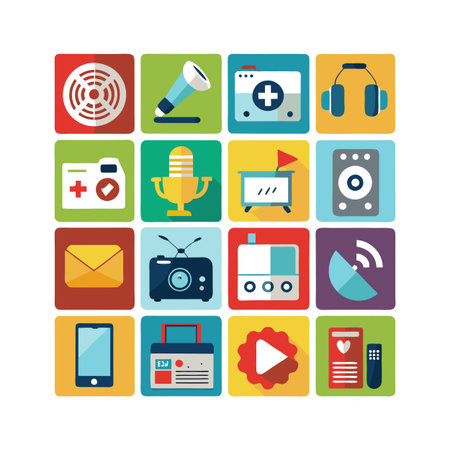 Entertainment and Media Icon Set Collection Vector for UI Documents Websites and Mobile Applicationsのイラスト素材