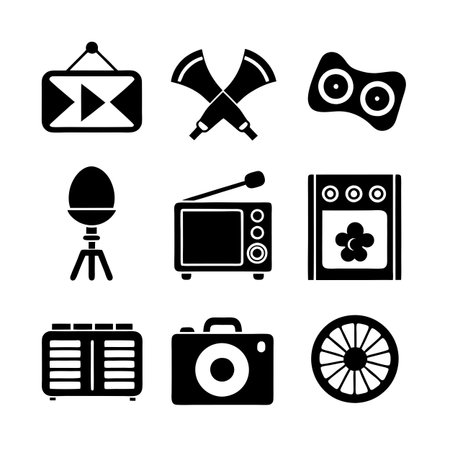 Entertainment and Media Icon Set Collection Vector for UI Documents Websites and Mobile Applicationsのイラスト素材