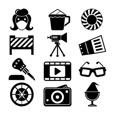 Entertainment and Media Icon Set Collection Vector for UI Documents Websites and Mobile Applicationsのイラスト素材