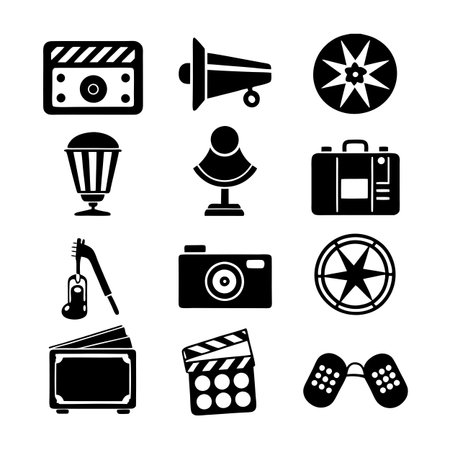 Entertainment and Media Icon Set Collection Vector for UI Documents Websites and Mobile Applicationsのイラスト素材