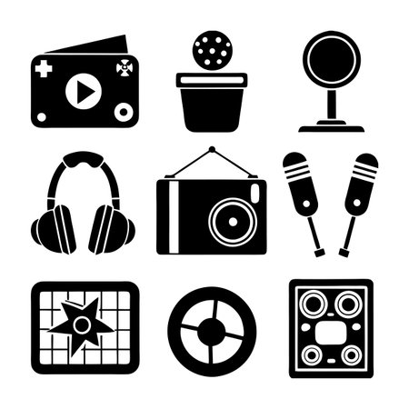 Entertainment and Media Icon Set Collection Vector for UI Documents Websites and Mobile Applicationsのイラスト素材