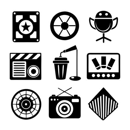 Entertainment and Media Icon Set Collection Vector for UI Documents Websites and Mobile Applicationsのイラスト素材