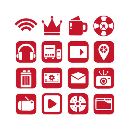 Entertainment and Media Icon Set Collection Vector for UI Documents Websites and Mobile Applicationsのイラスト素材