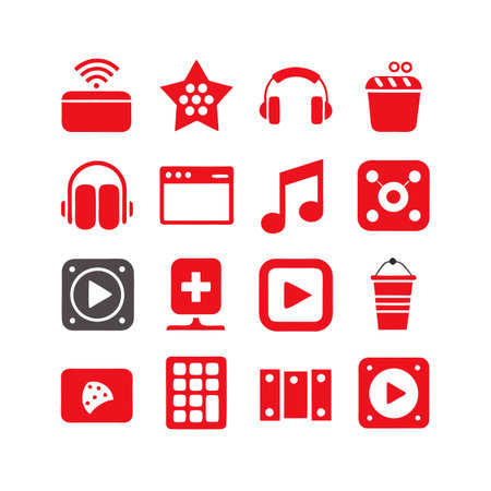 Entertainment and Media Icon Set Collection Vector for UI Documents Websites and Mobile Applicationsのイラスト素材