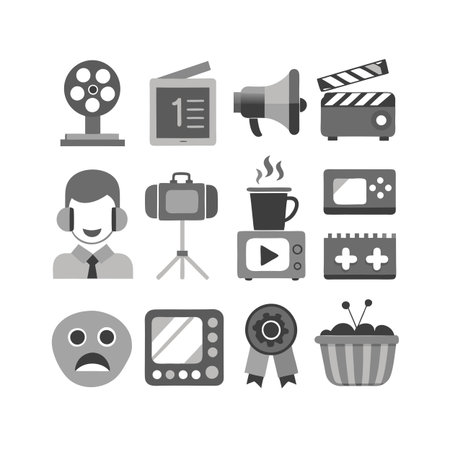 Entertainment and Media Icon Set Collection Vector for UI Documents Websites and Mobile Applicationsのイラスト素材