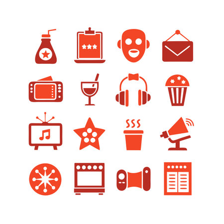 Entertainment and Media Icon Set Collection Vector for UI Documents Websites and Mobile Applicationsのイラスト素材