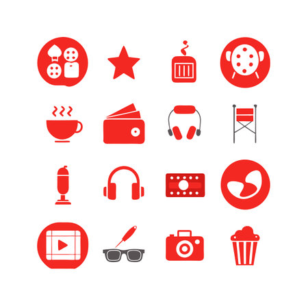 Entertainment and Media Icon Set Collection Vector for UI Documents Websites and Mobile Applicationsのイラスト素材