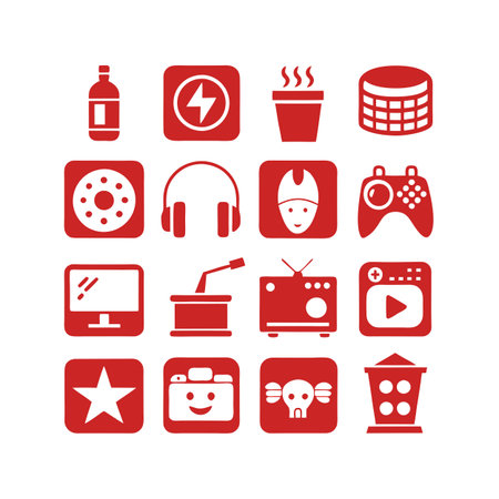 Entertainment and Media Icon Set Collection Vector for UI Documents Websites and Mobile Applicationsのイラスト素材