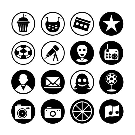 Entertainment and Media Icon Set Collection Vector for UI Documents Websites and Mobile Applicationsのイラスト素材
