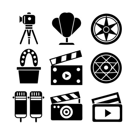 Entertainment and Media Icon Set Collection Vector for UI Documents Websites and Mobile Applicationsのイラスト素材