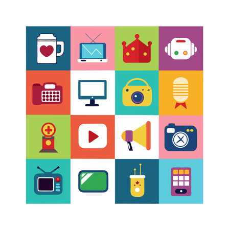Entertainment and Media Icon Set Collection Vector for UI Documents Websites and Mobile Applicationsのイラスト素材