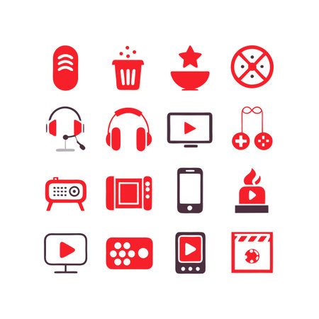 Entertainment and Media Icon Set Collection Vector for UI Documents Websites and Mobile Applicationsのイラスト素材