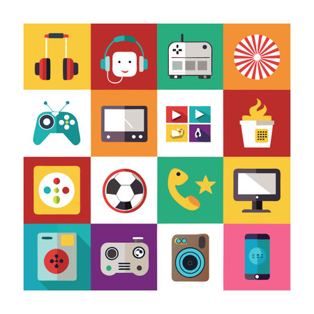 Entertainment and Media Icon Set Collection Vector for UI Documents Websites and Mobile Applicationsのイラスト素材