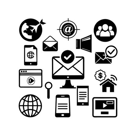 Marketing and Ads Icon Set Collection Vector for UI Documents Websites and Mobile Applicationsのイラスト素材