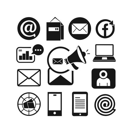 Marketing and Ads Icon Set Collection Vector for UI Documents Websites and Mobile Applicationsのイラスト素材
