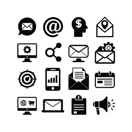 Marketing and Ads Icon Set Collection Vector for UI Documents Websites and Mobile Applicationsのイラスト素材