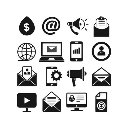 Marketing and Ads Icon Set Collection Vector for UI Documents Websites and Mobile Applicationsのイラスト素材