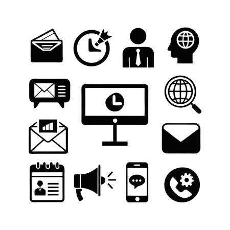 Marketing and Ads Icon Set Collection Vector for UI Documents Websites and Mobile Applicationsのイラスト素材
