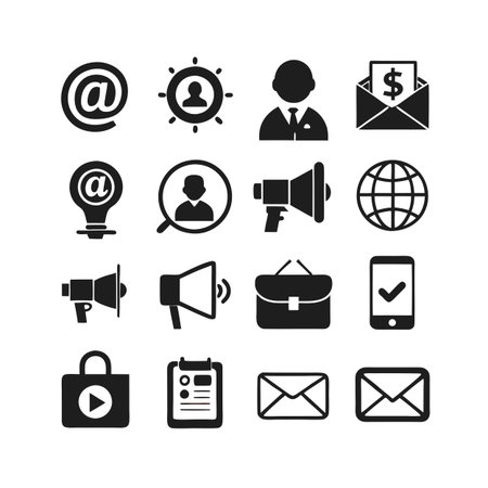 Marketing and Ads Icon Set Collection Vector for UI Documents Websites and Mobile Applicationsのイラスト素材