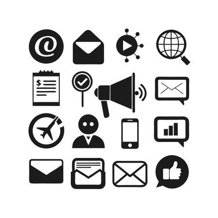 Marketing and Ads Icon Set Collection Vector for UI Documents Websites and Mobile Applicationsのイラスト素材