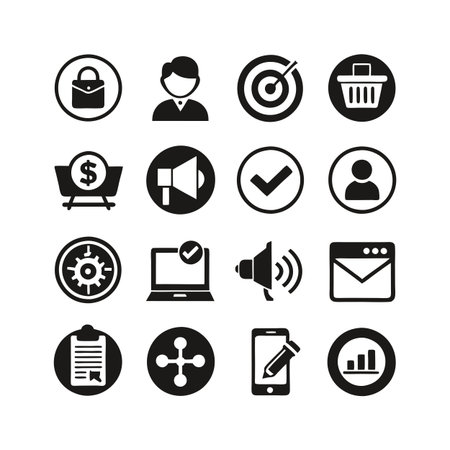 Marketing and Ads Icon Set Collection Vector for UI Documents Websites and Mobile Applicationsのイラスト素材
