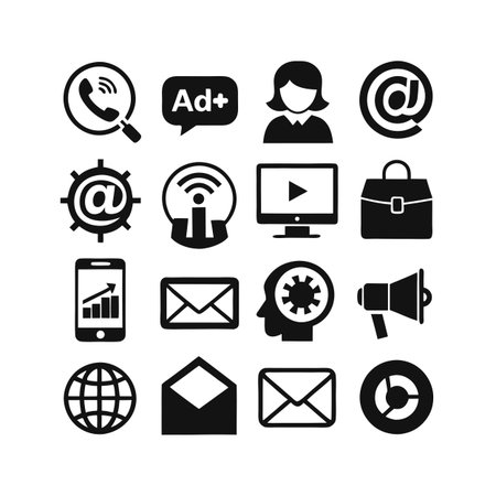 Marketing and Ads Icon Set Collection Vector for UI Documents Websites and Mobile Applicationsのイラスト素材