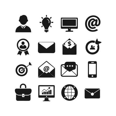 Marketing and Ads Icon Set Collection Vector for UI Documents Websites and Mobile Applicationsのイラスト素材
