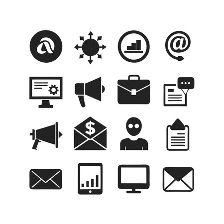 Marketing and Ads Icon Set Collection Vector for UI Documents Websites and Mobile Applicationsのイラスト素材