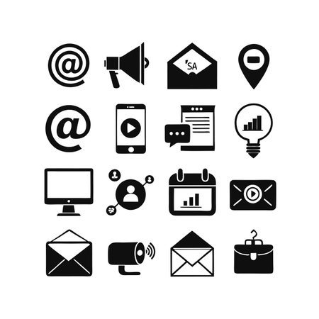 Marketing and Ads Icon Set Collection Vector for UI Documents Websites and Mobile Applicationsのイラスト素材