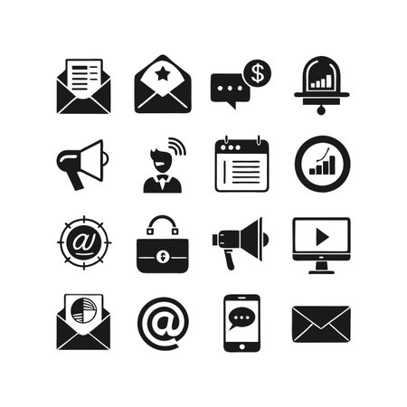 Marketing and Ads Icon Set Collection Vector for UI Documents Websites and Mobile Applicationsのイラスト素材