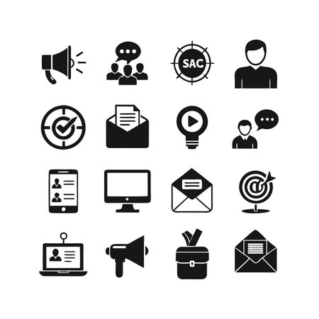 Marketing and Ads Icon Set Collection Vector for UI Documents Websites and Mobile Applicationsのイラスト素材