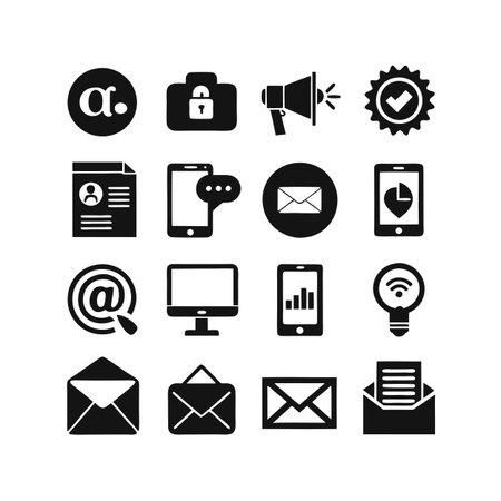 Marketing and Ads Icon Set Collection Vector for UI Documents Websites and Mobile Applicationsのイラスト素材