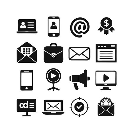 Marketing and Ads Icon Set Collection Vector for UI Documents Websites and Mobile Applicationsのイラスト素材