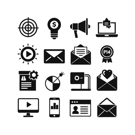 Marketing and Ads Icon Set Collection Vector for UI Documents Websites and Mobile Applicationsのイラスト素材