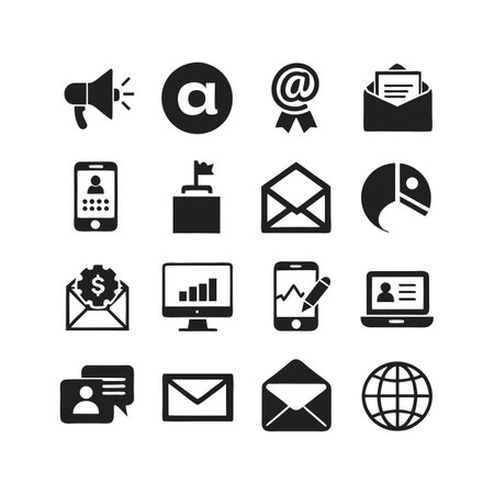 Marketing and Ads Icon Set Collection Vector for UI Documents Websites and Mobile Applicationsのイラスト素材