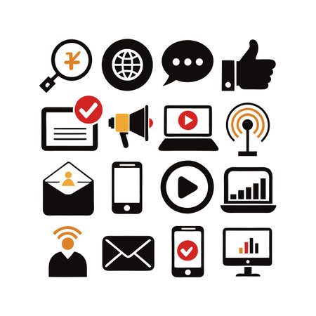 Marketing and Ads Icon Set Collection Vector for UI Documents Websites and Mobile Applicationsのイラスト素材
