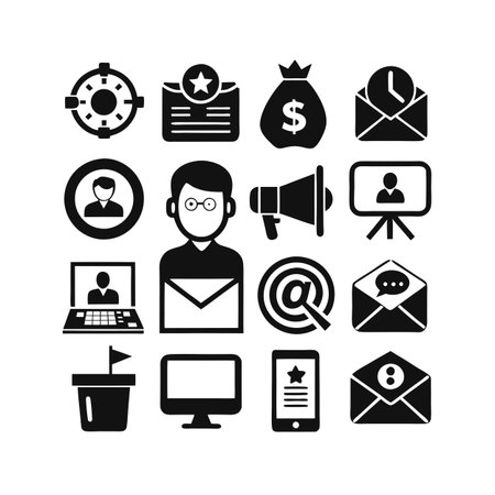 Marketing and Ads Icon Set Collection Vector for UI Documents Websites and Mobile Applicationsのイラスト素材