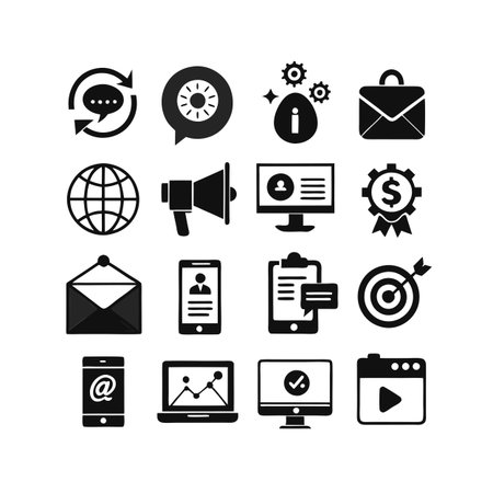 Marketing and Ads Icon Set Collection Vector for UI Documents Websites and Mobile Applicationsのイラスト素材