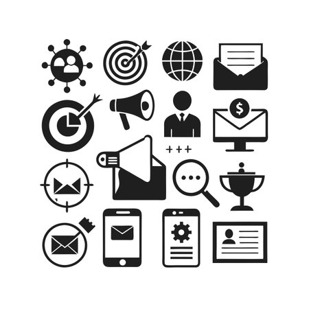 Marketing and Ads Icon Set Collection Vector for UI Documents Websites and Mobile Applicationsのイラスト素材