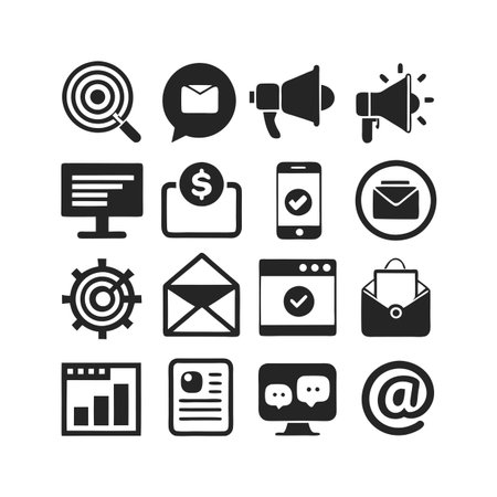 Marketing and Ads Icon Set Collection Vector for UI Documents Websites and Mobile Applicationsのイラスト素材