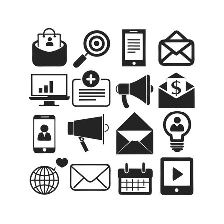 Marketing and Ads Icon Set Collection Vector for UI Documents Websites and Mobile Applicationsのイラスト素材
