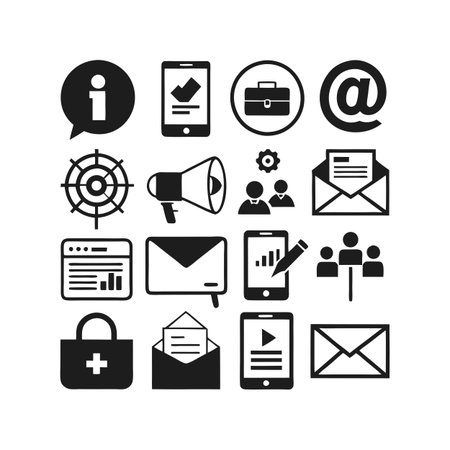 Marketing and Ads Icon Set Collection Vector for UI Documents Websites and Mobile Applicationsのイラスト素材