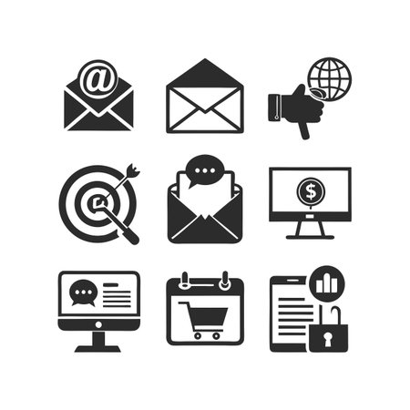 Marketing and Ads Icon Set Collection Vector for UI Documents Websites and Mobile Applicationsのイラスト素材
