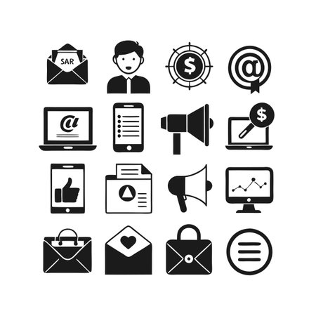 Marketing and Ads Icon Set Collection Vector for UI Documents Websites and Mobile Applicationsのイラスト素材