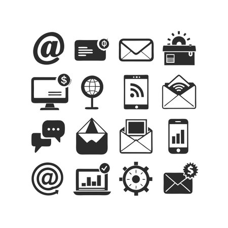Marketing and Ads Icon Set Collection Vector for UI Documents Websites and Mobile Applicationsのイラスト素材