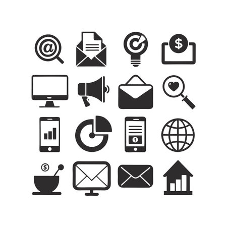 Marketing and Ads Icon Set Collection Vector for UI Documents Websites and Mobile Applicationsのイラスト素材