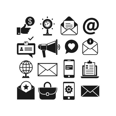 Marketing and Ads Icon Set Collection Vector for UI Documents Websites and Mobile Applicationsのイラスト素材