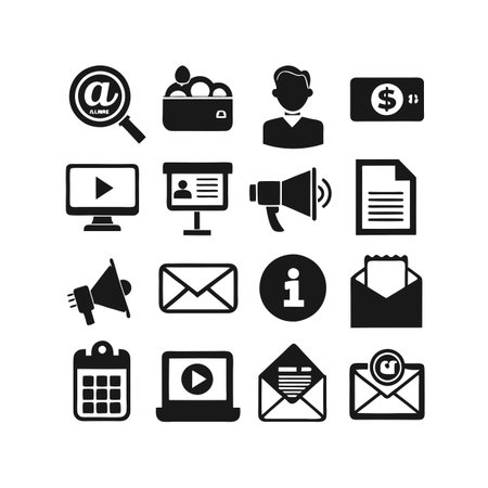 Marketing and Ads Icon Set Collection Vector for UI Documents Websites and Mobile Applicationsのイラスト素材