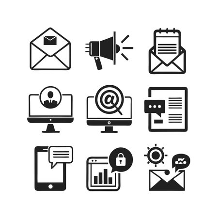 Marketing and Ads Icon Set Collection Vector for UI Documents Websites and Mobile Applicationsのイラスト素材