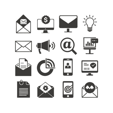 Marketing and Ads Icon Set Collection Vector for UI Documents Websites and Mobile Applicationsのイラスト素材